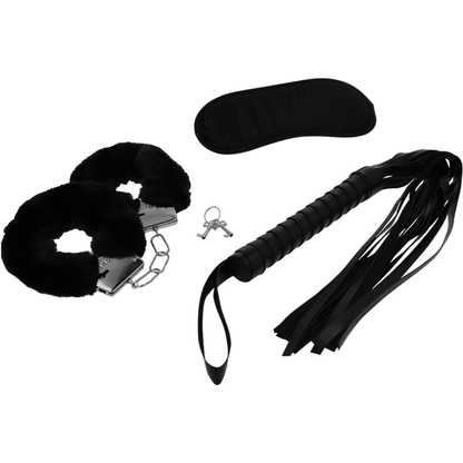 Intense Fetish Erotic Playset 1 With Handcuffs, Blind Mask And Flogger | Niks.fi verkkokauppa