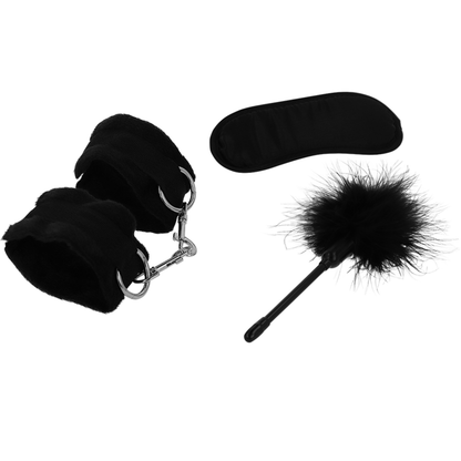 Intense Fetish Erotic Playset 2 With Handcuffs, Blind Mask And Tickler | Niks.fi verkkokauppa