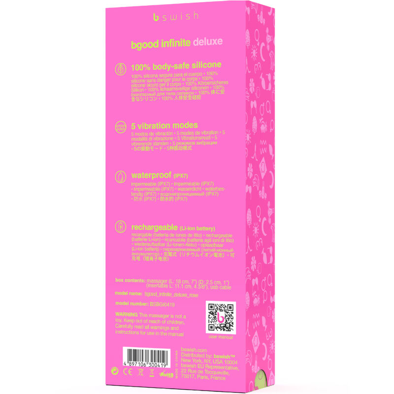 B Swish Bgood Infinite Deluxe Rechargeable Vibrator Pink Silicone | Niks.fi verkkokauppa