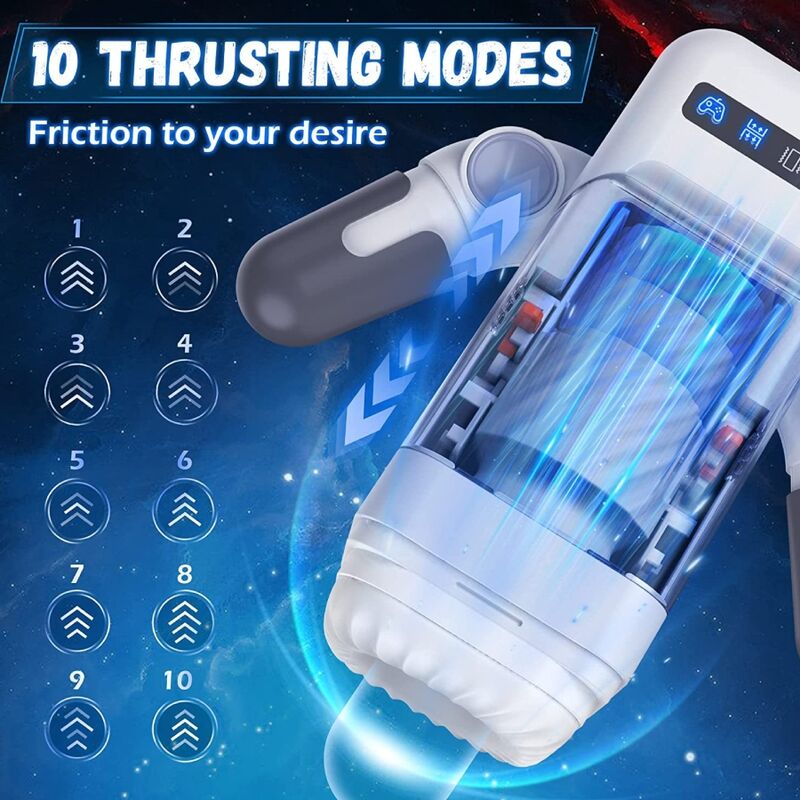 Game Cup Thrusting Vibration Masturbator With Heating Function And Mobile Support Black | Niks.fi verkkokauppa
