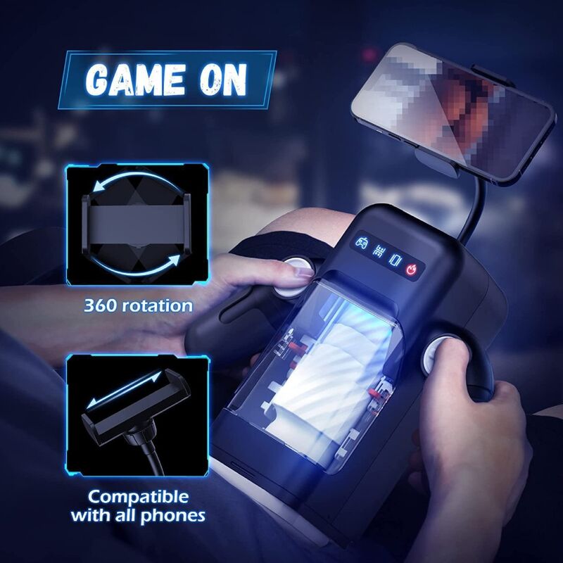 Game Cup Thrusting Vibration Masturbator With Heating Function And Mobile Support Black | Niks.fi verkkokauppa