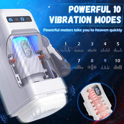 Game Cup Thrusting Vibration Masturbator With Heating Function And Mobile Support Black | Niks.fi verkkokauppa