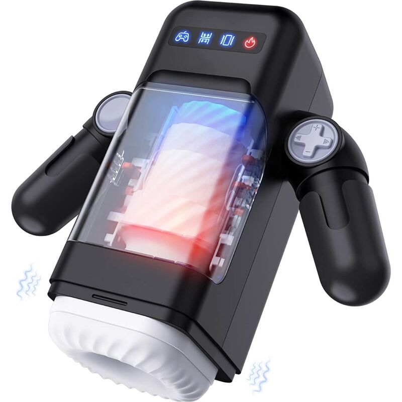 Game Cup Thrusting Vibration Masturbator With Heating Function And Mobile Support Black | Niks.fi verkkokauppa