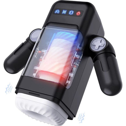 Game Cup Thrusting Vibration Masturbator With Heating Function And Mobile Support Black | Niks.fi verkkokauppa