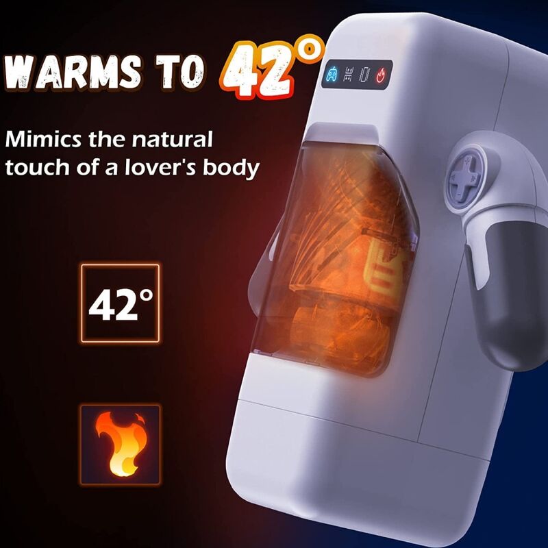 Game Cup Thrusting Vibration Masturbator With Heating Function And Mobile Support Black | Niks.fi verkkokauppa