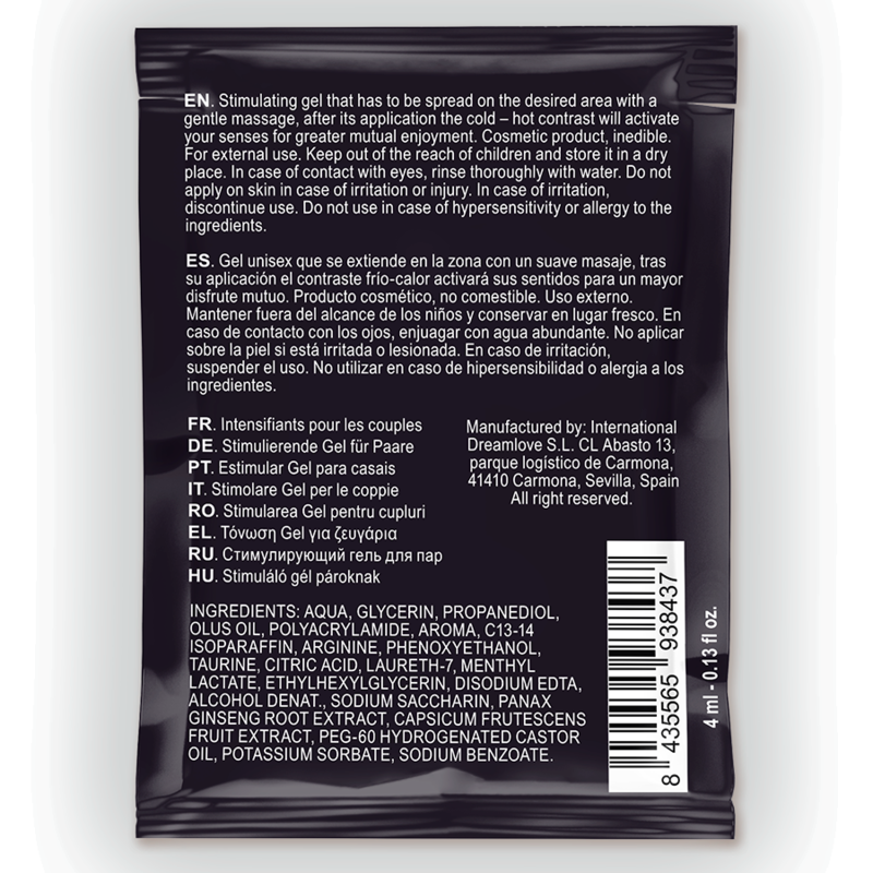 Spartan Male Enhancer Gel Hot-Cold Effect 100% Vegan 4Ml | Niks.fi verkkokauppa