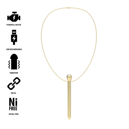 Ibiza Clit Pocket Stimulator Necklace Usb Charger 12 Vibration Modes Golden 12,2 X 1,5 | Niks.fi verkkokauppa