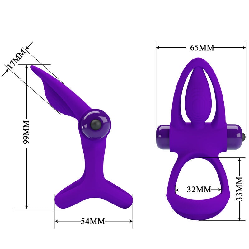 Pretty Love Vibrator Ring 10 Vibrations Violet Silicone | Niks.fi verkkokauppa
