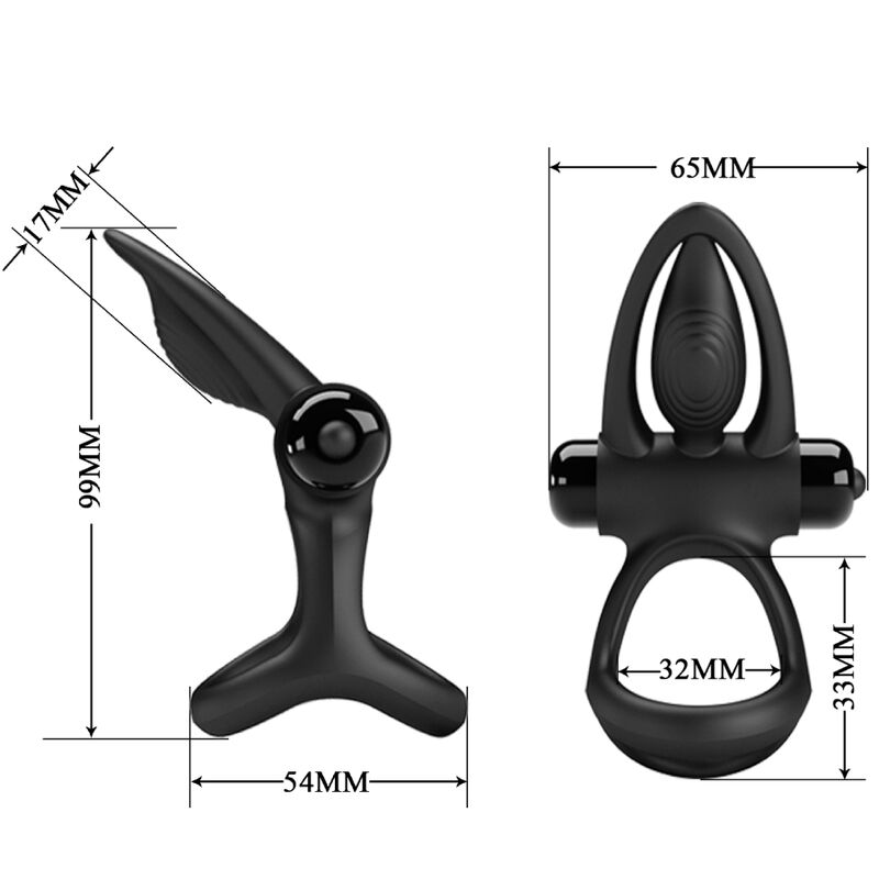 Pretty Love Vibrating Ring 10 Vibrations Black Silicone | Niks.fi verkkokauppa