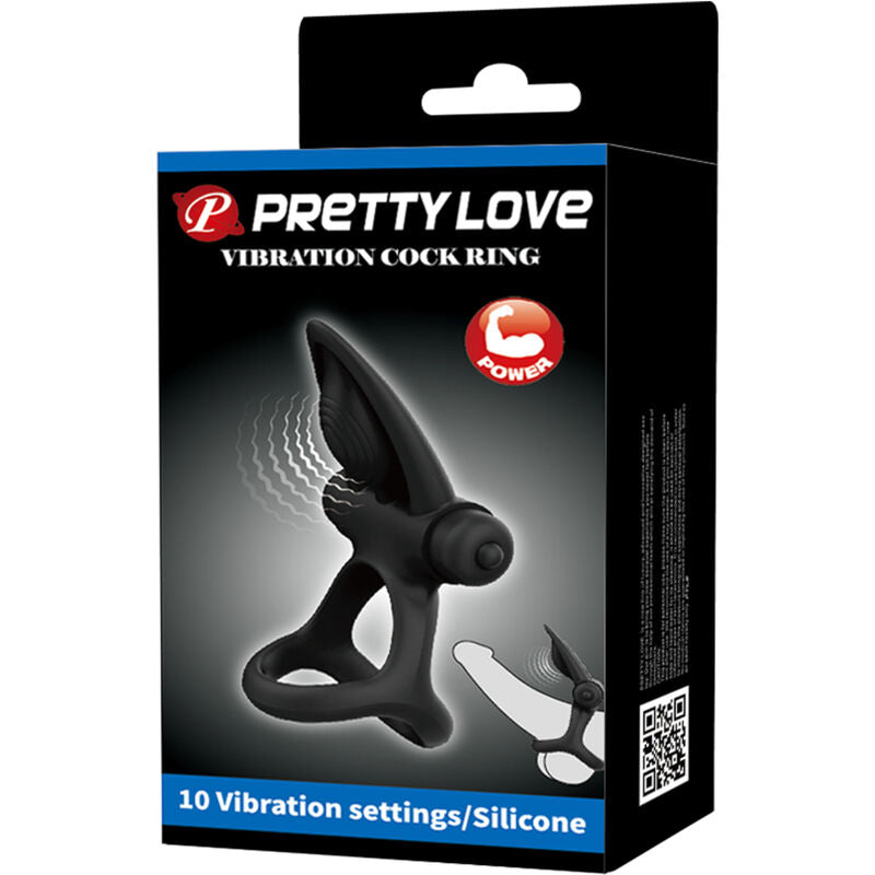 Pretty Love Vibrating Ring 10 Vibrations Black Silicone | Niks.fi verkkokauppa