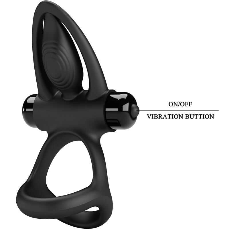 Pretty Love Vibrating Ring 10 Vibrations Black Silicone | Niks.fi verkkokauppa