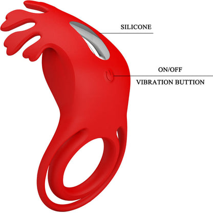 Pretty Love Ruben Vibrator Ring 7 Vibrations Silicone Red | Niks.fi verkkokauppa