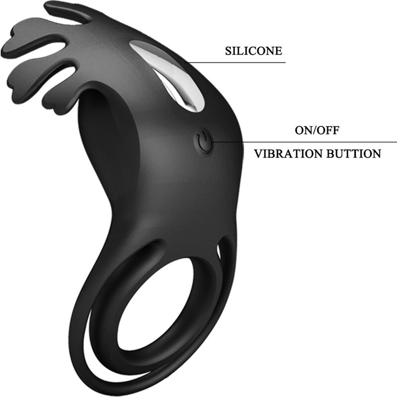 Pretty Love Ruben Vibrator Ring 7 Vibrations Black Silicone | Niks.fi verkkokauppa