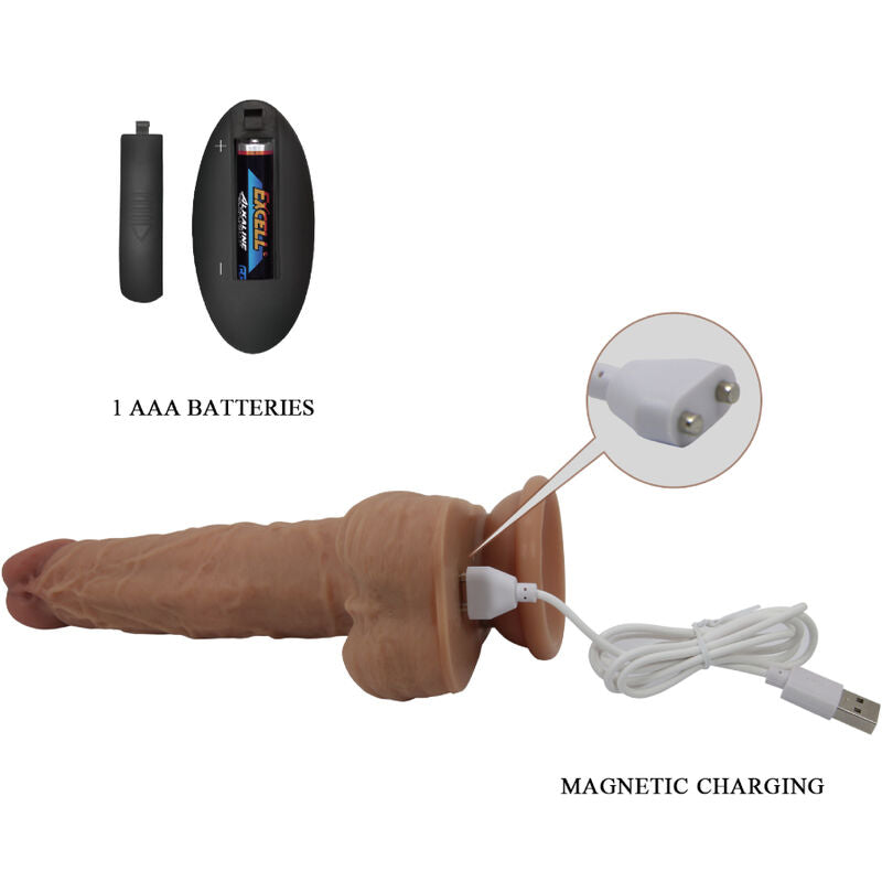 Pretty Love Jonathan Silicone Dildo 3 Vibrations + 3 Insertion Measurements Remote Control 21 Cm | Niks.fi verkkokauppa