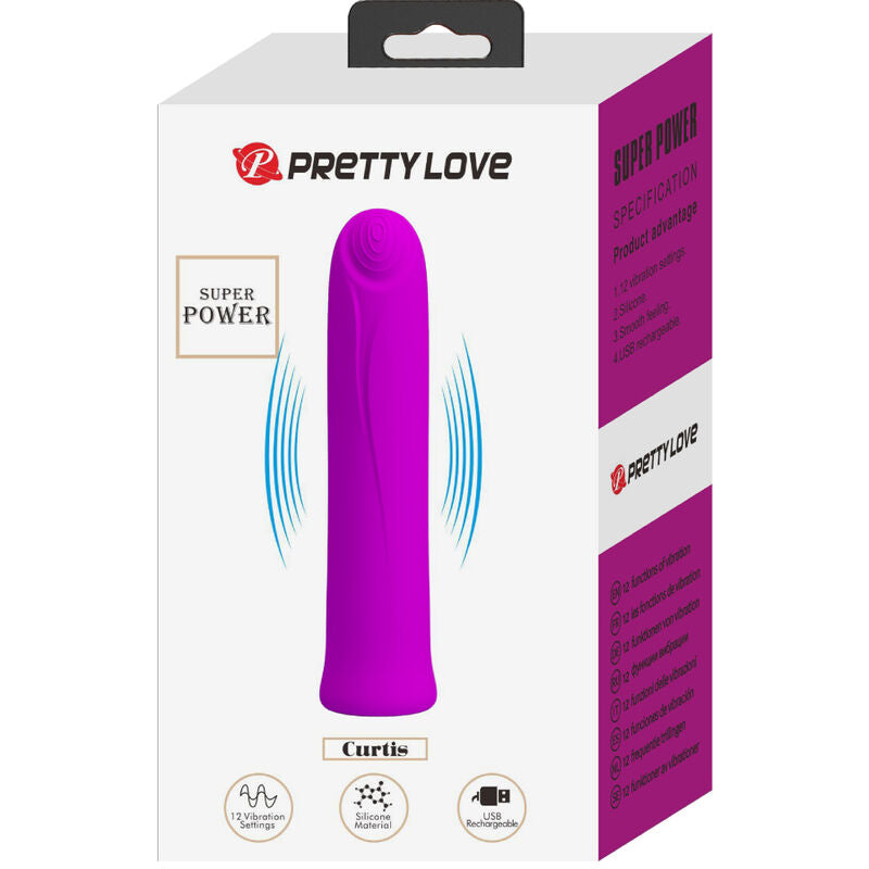 Pretty Love Curtis Mini Super Power Vibrator 12 Violet Silicone Vibrations | Niks.fi verkkokauppa