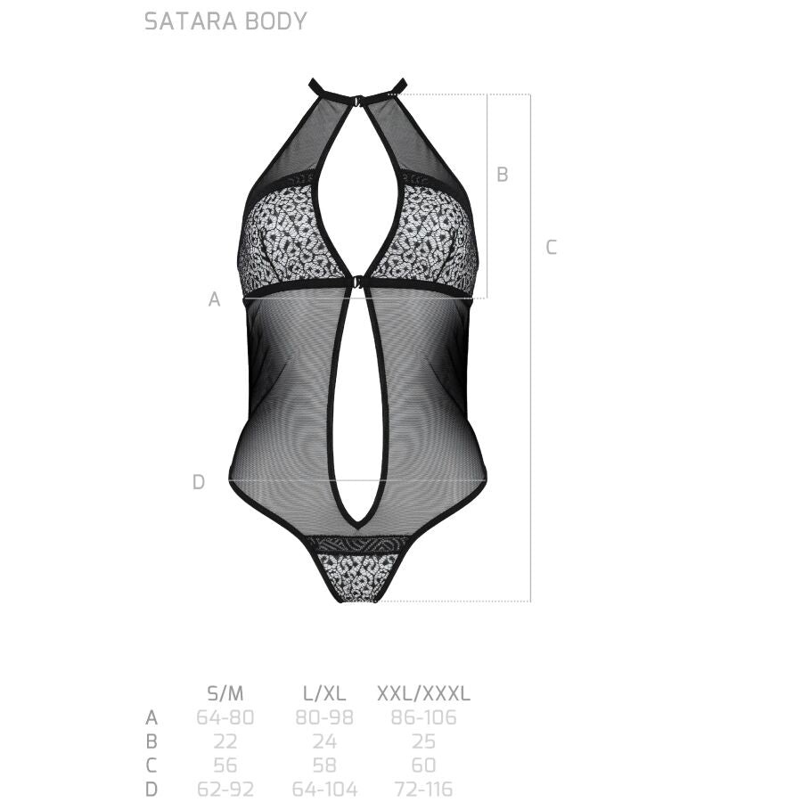 Passion Satara Body Erotic Line Black S/M | Niks.fi verkkokauppa