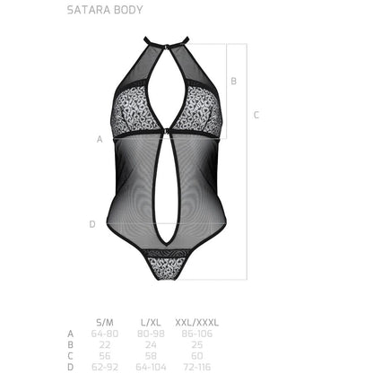 Passion Satara Body Erotic Line Black L/Xl | Niks.fi verkkokauppa