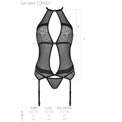 Passion Satara Corset Erotic Line Black S/M | Niks.fi verkkokauppa