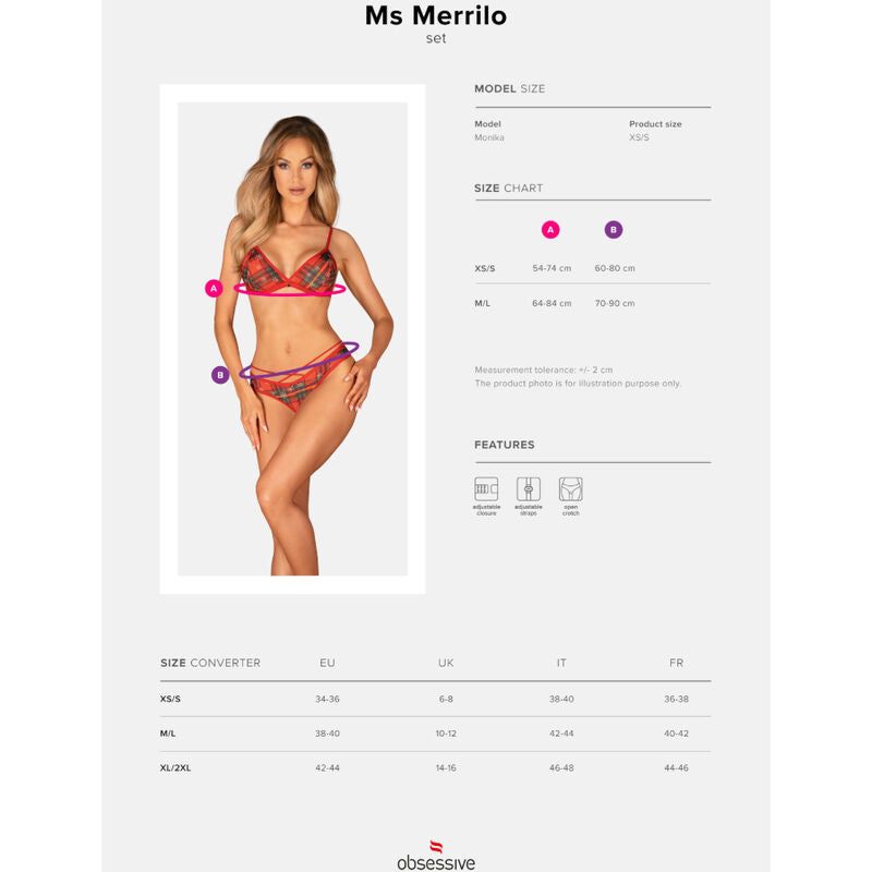 Obsessive Ms Merrilo Two Pieces Set M/L | Niks.fi verkkokauppa