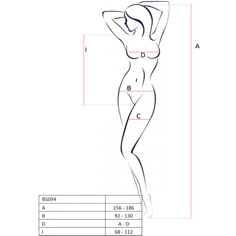 Passion Bs094 Red Bodystocking One Size | Niks.fi verkkokauppa