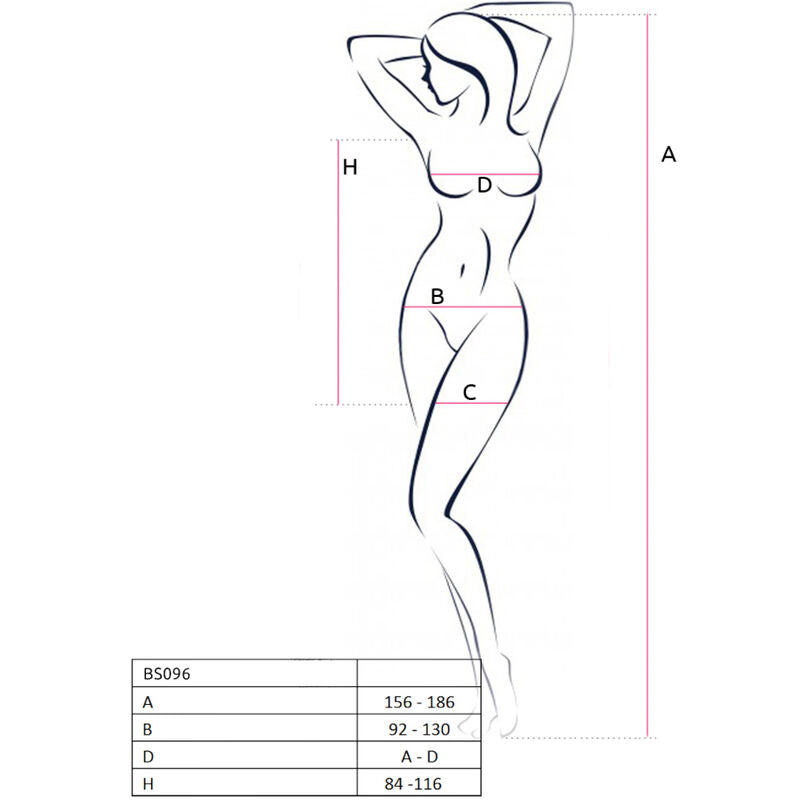 Passion Bs096 Black Bodystocking One Size | Niks.fi verkkokauppa