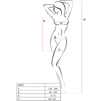 Passion Bs097 Black Bodystocking One Size | Niks.fi verkkokauppa