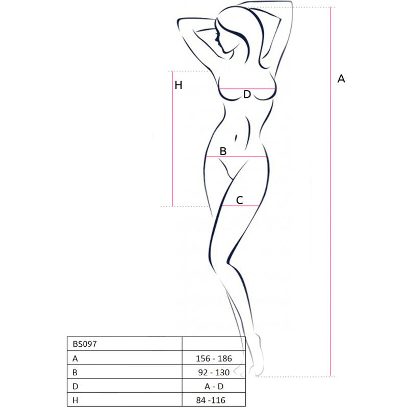 Passion Bs097 Red Bodystocking One Size | Niks.fi verkkokauppa