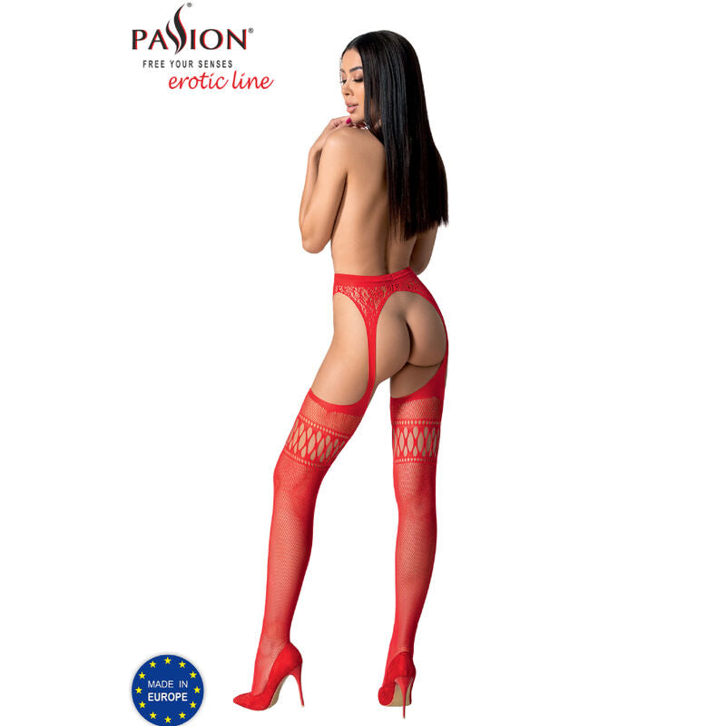 Passion S026 Red Stockings With Garter One Size | Niks.fi verkkokauppa