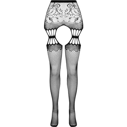 Passion S027 Black Tights With Garter One Size | Niks.fi verkkokauppa