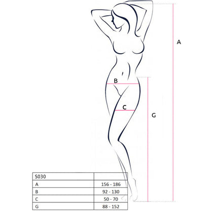 Passion S030 Tights With Black Garter One Size | Niks.fi verkkokauppa
