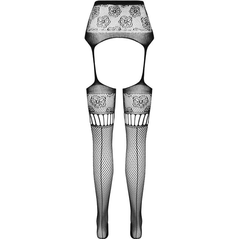 Passion S030 Tights With Black Garter One Size | Niks.fi verkkokauppa