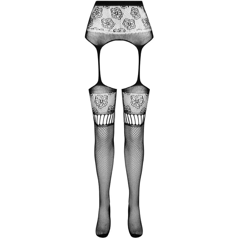 Passion S030 Tights With Black Garter One Size | Niks.fi verkkokauppa