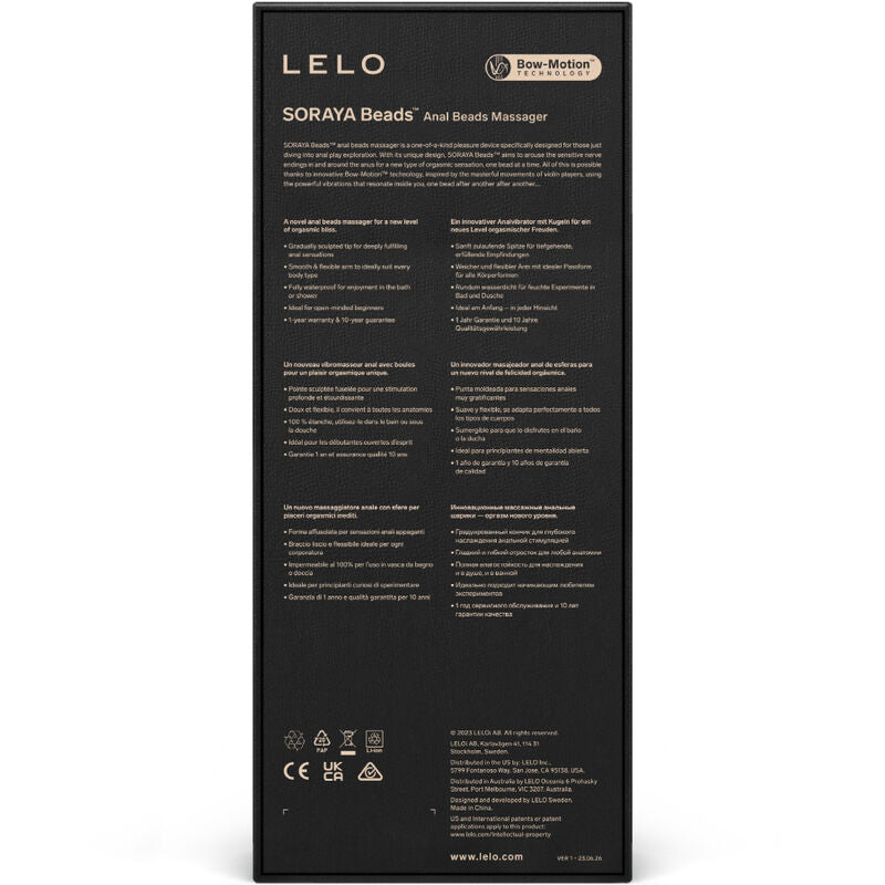 Lelo Soraya Beads Black Anal Massager | Niks.fi verkkokauppa