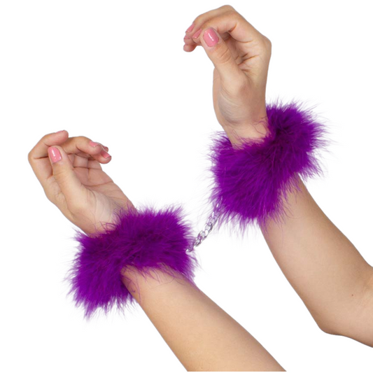 Secretplay Purple Marabou Handcuffs | Niks.fi verkkokauppa