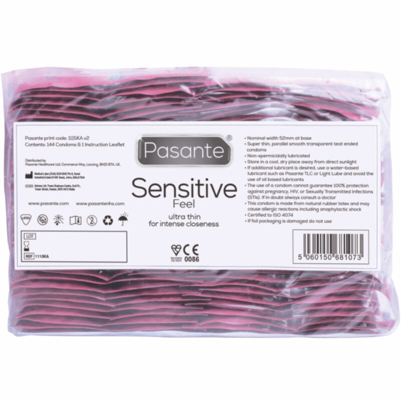 Pasante Condoms Sensitive Bag 144 Units | Niks.fi verkkokauppa