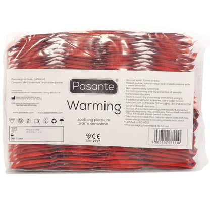 Pasante Condoms Warming Effect Bag 144 Units | Niks.fi verkkokauppa