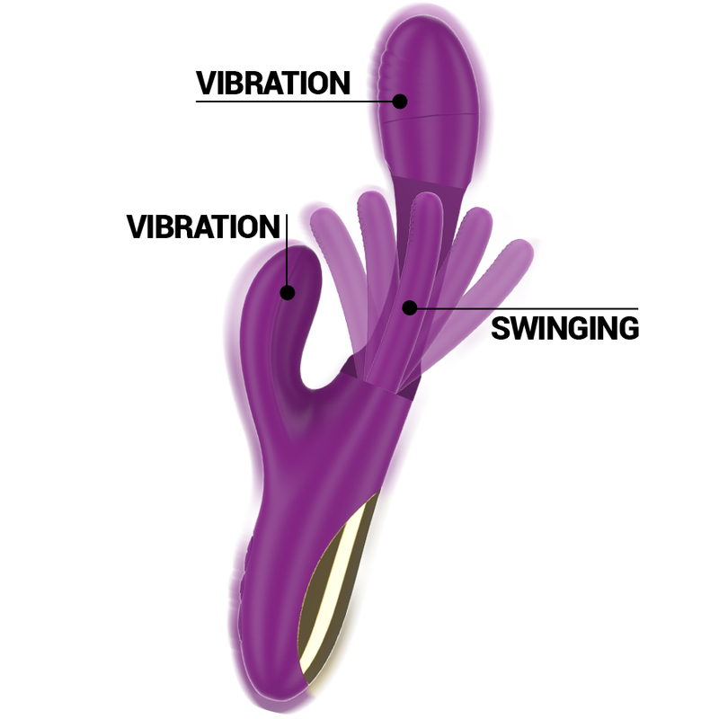 Intense Apolo Rechargeable Multifunction Vibrator 7 Vibrations With Swinging Motion Purple | Niks.fi verkkokauppa