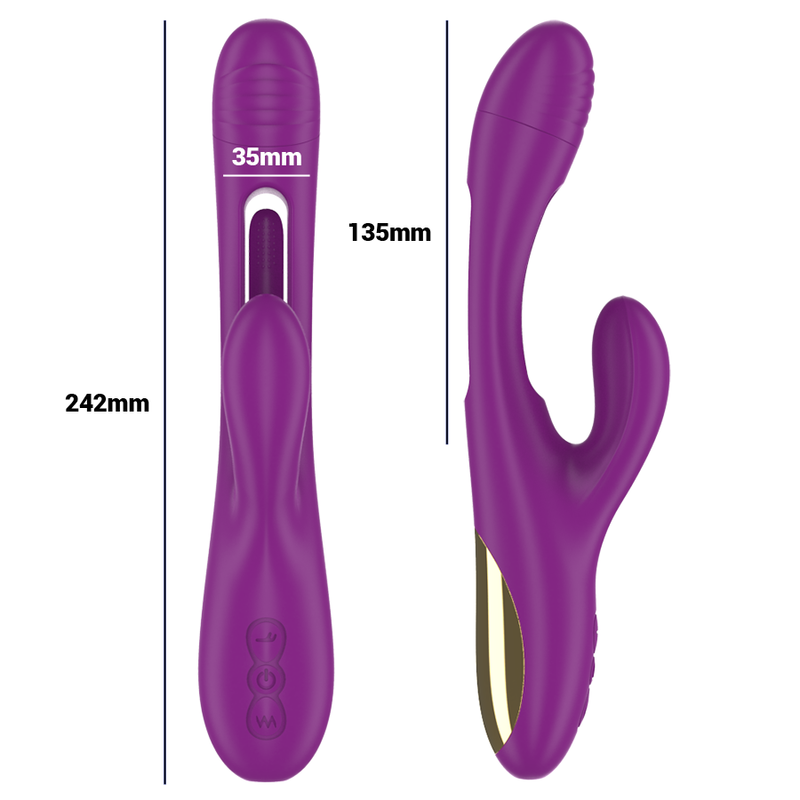 Intense Apolo Rechargeable Multifunction Vibrator 7 Vibrations With Swinging Motion Purple | Niks.fi verkkokauppa