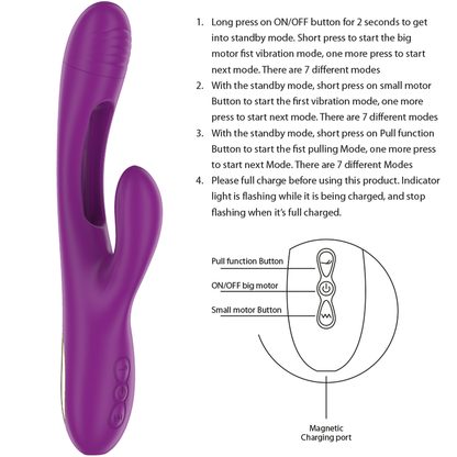 Intense Apolo Rechargeable Multifunction Vibrator 7 Vibrations With Swinging Motion Purple | Niks.fi verkkokauppa
