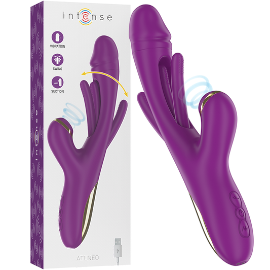 Intense Ateneo Rechargeable Multifunction Vibrator 7 Vibrations With Swinging Motion And Sucking Purple | Niks.fi verkkokauppa