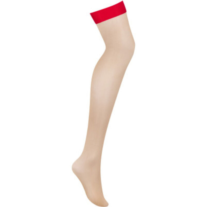 Obsessive S814 Stockings Red S/M | Niks.fi verkkokauppa