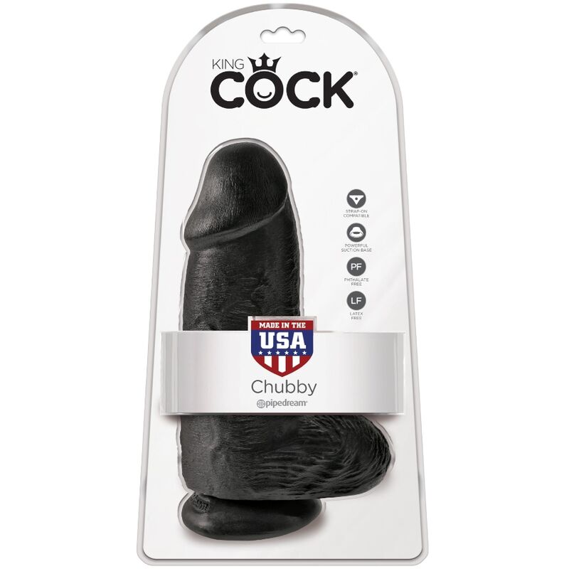 King Cock Chubby Realistic Penis 23 Cm Black | Niks.fi verkkokauppa