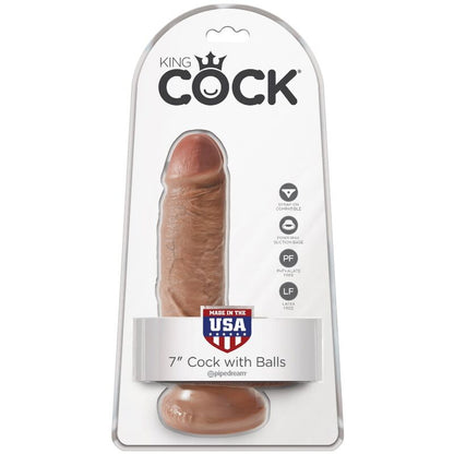 King Cock Realistic Penis With Balls 13.2 Cm Caramel | Niks.fi verkkokauppa