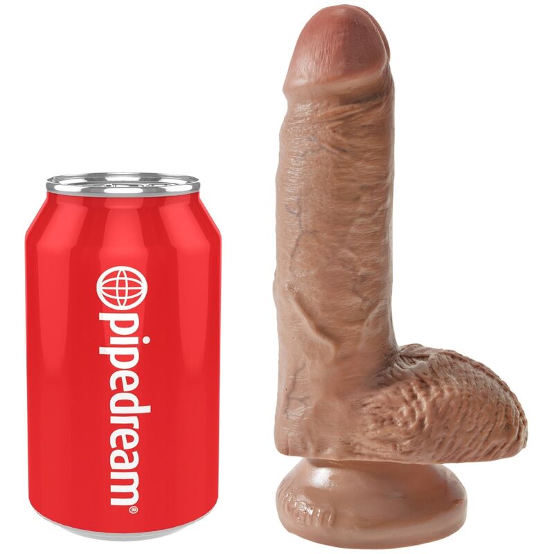 King Cock Realistic Penis With Balls 13.2 Cm Caramel | Niks.fi verkkokauppa