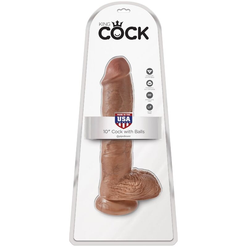 King Cock Realistic Penis With Balls 19.8 Cm Caramel | Niks.fi verkkokauppa
