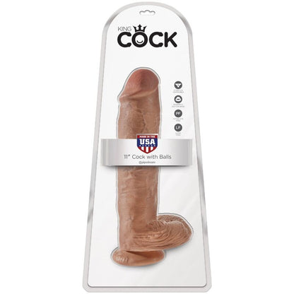 King Cock Realistic Penis With Balls 22.6 Cm Caramel | Niks.fi verkkokauppa