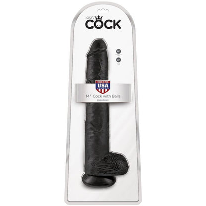 King Cock Realistic Penis With Balls 30.5 Cm Black | Niks.fi verkkokauppa