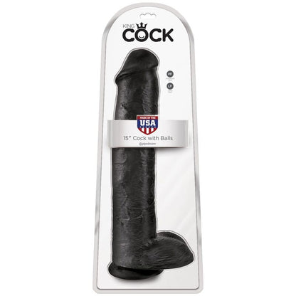 King Cock Realistic Penis With Balls 34.2 Cm Black | Niks.fi verkkokauppa
