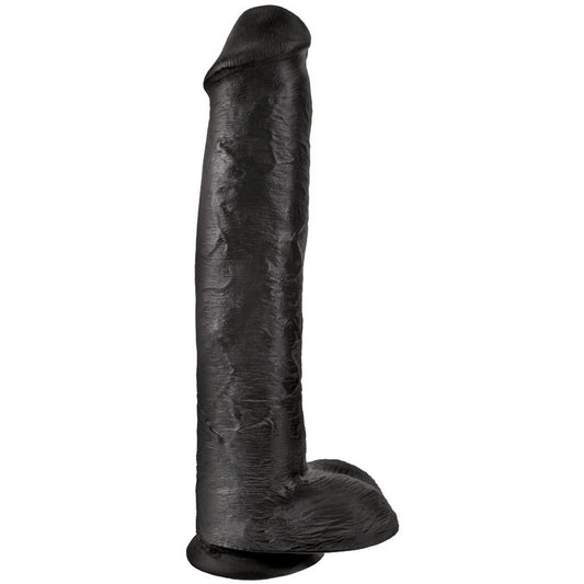 King Cock Realistic Penis With Balls 34.2 Cm Black | Niks.fi verkkokauppa