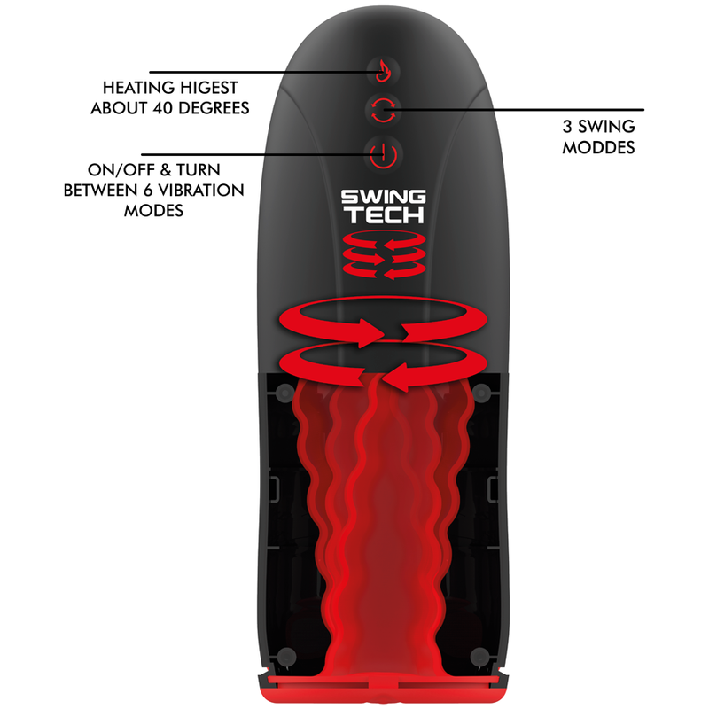 Jamyjob Swing-R Heating Effect, Swing Tech And Vibration Masturbator | Niks.fi verkkokauppa